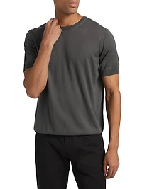 Cotton-Silk Short-Sleeve Sweater