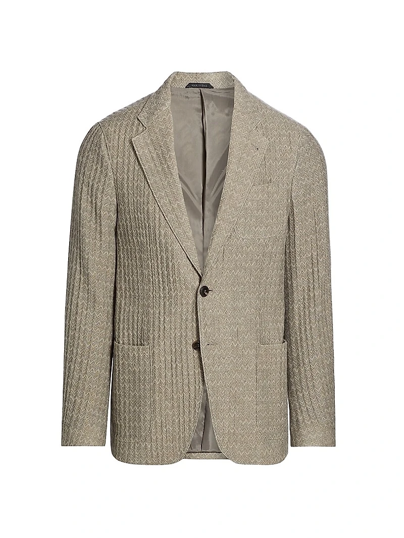 Chevron Cashmere-Silk Upton Jacket