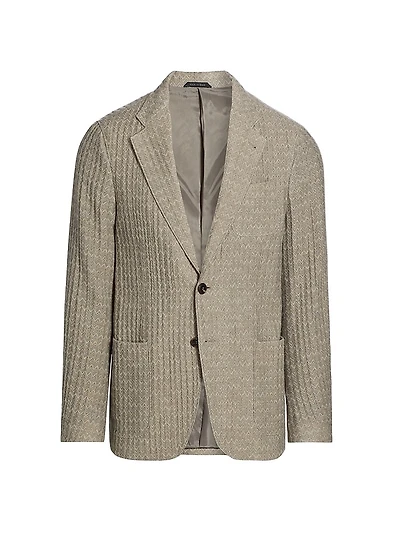 Chevron Cashmere-Silk Upton Jacket