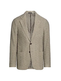 Chevron Cashmere-Silk Upton Jacket