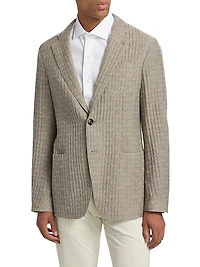 Chevron Cashmere-Silk Upton Jacket