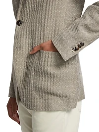 Chevron Cashmere-Silk Upton Jacket
