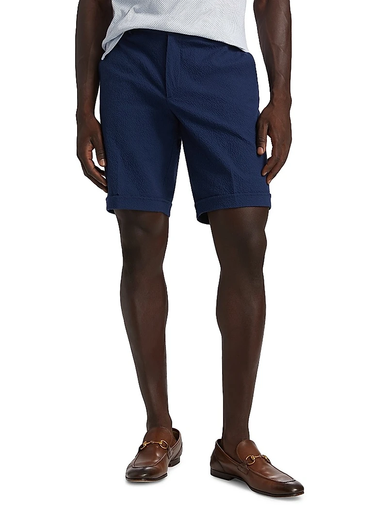 COLLECTION Stretch-Cotton Seersucker Shorts