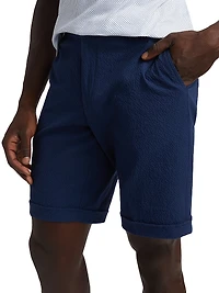 COLLECTION Stretch-Cotton Seersucker Shorts