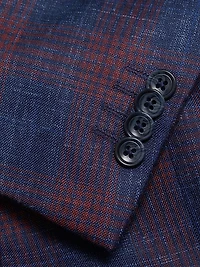 COLLECTION Plaid Wool, Silk & Linen Blazer