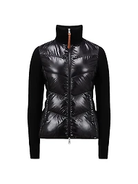 Padded Wool Zip-Up Cardigan