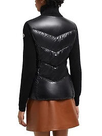 Padded Wool Zip-Up Cardigan