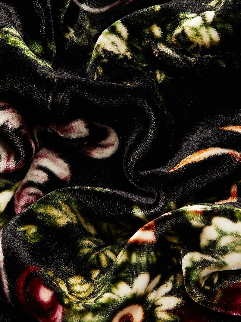 Firenze Floral Velvet Straight-Leg Pants