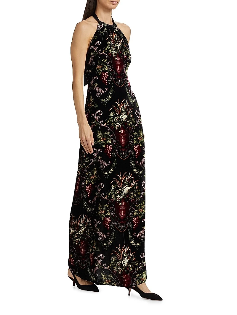 Geneva Floral Halter Gown
