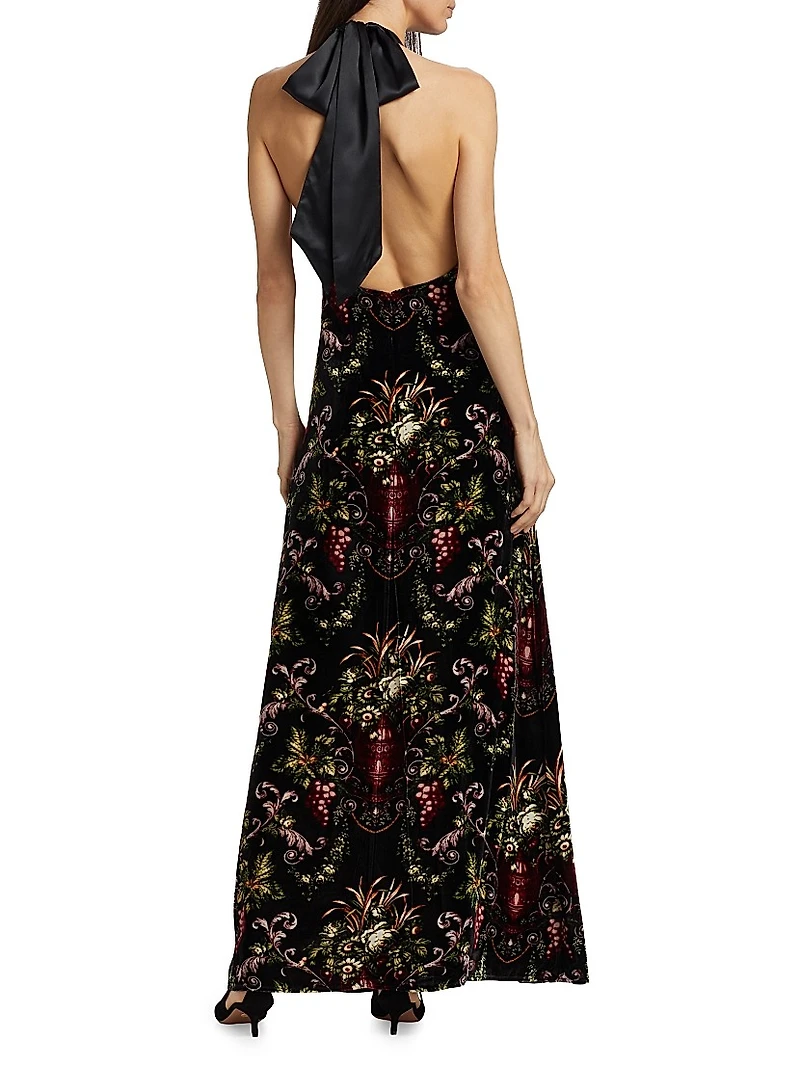 Geneva Floral Halter Gown