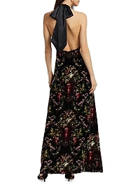 Geneva Floral Halter Gown