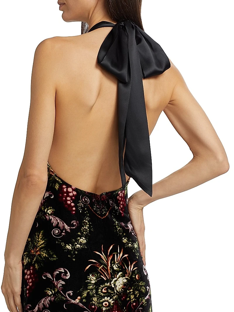 Geneva Floral Halter Gown
