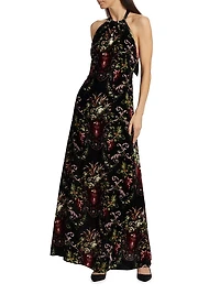 Geneva Floral Halter Gown