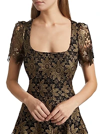 Ilisa Metallic Guipure Lace Minidress