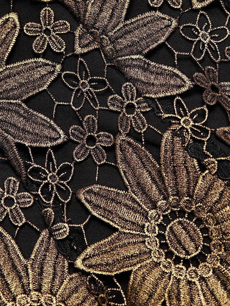 Ilisa Metallic Guipure Lace Minidress