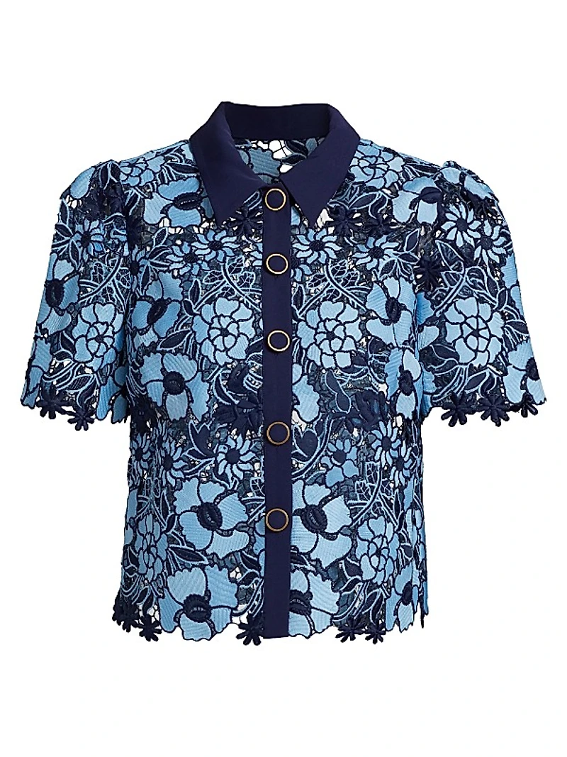 Addison Lace Button-Front Shirt