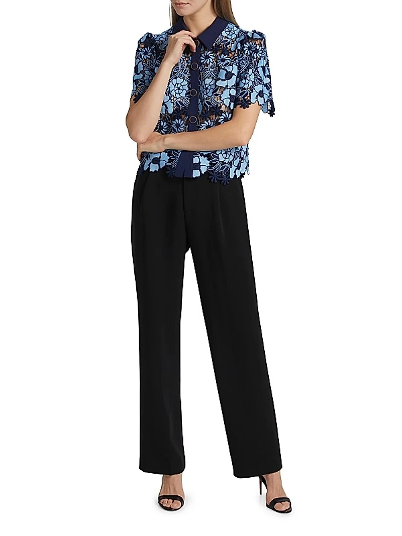 Addison Lace Button-Front Shirt