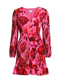 Liv Blurred Blossom Pleated Minidress