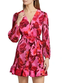 Liv Blurred Blossom Pleated Minidress