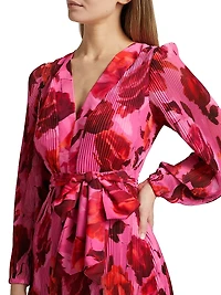 Liv Blurred Blossom Pleated Minidress