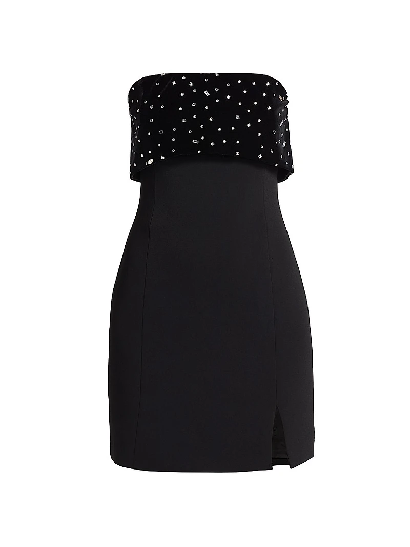 Indy Embellished Combo Strapless Minidress