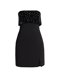 Indy Embellished Combo Strapless Minidress