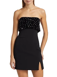 Indy Embellished Combo Strapless Minidress