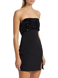 Indy Embellished Combo Strapless Minidress