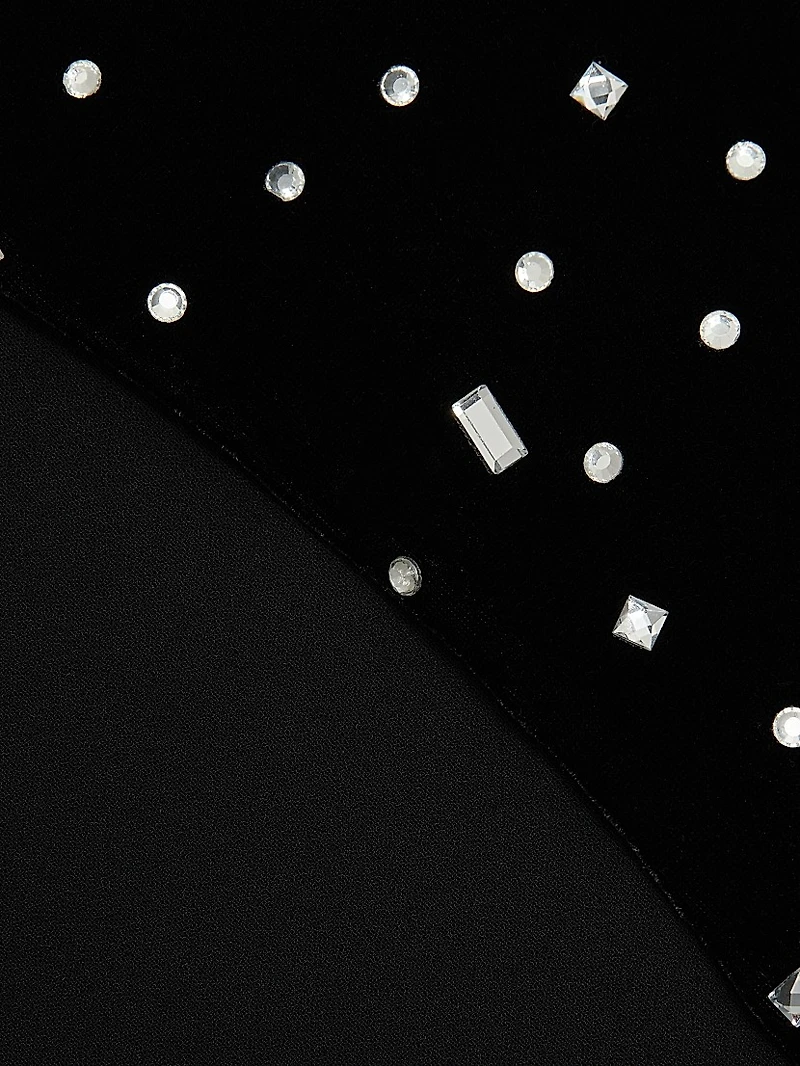 Indy Embellished Combo Strapless Minidress