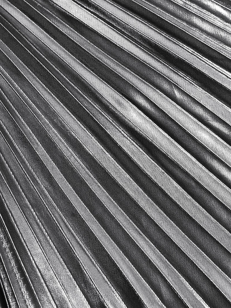 Idena Metallic Pleated Halter Midi-Dress