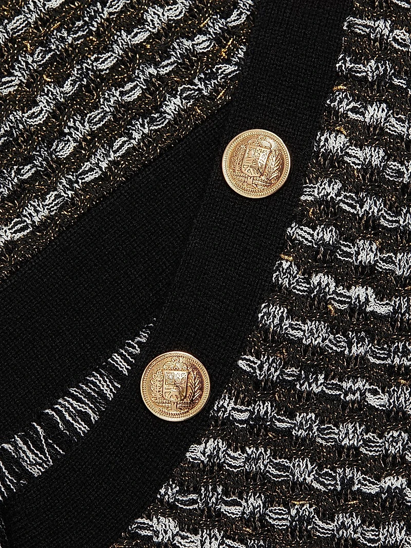 Fringe Tweed Sleeveless Minidress