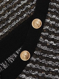 Fringe Tweed Sleeveless Minidress