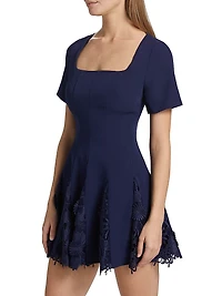 Joy Lace-Trimmed Fit & Flare Minidress