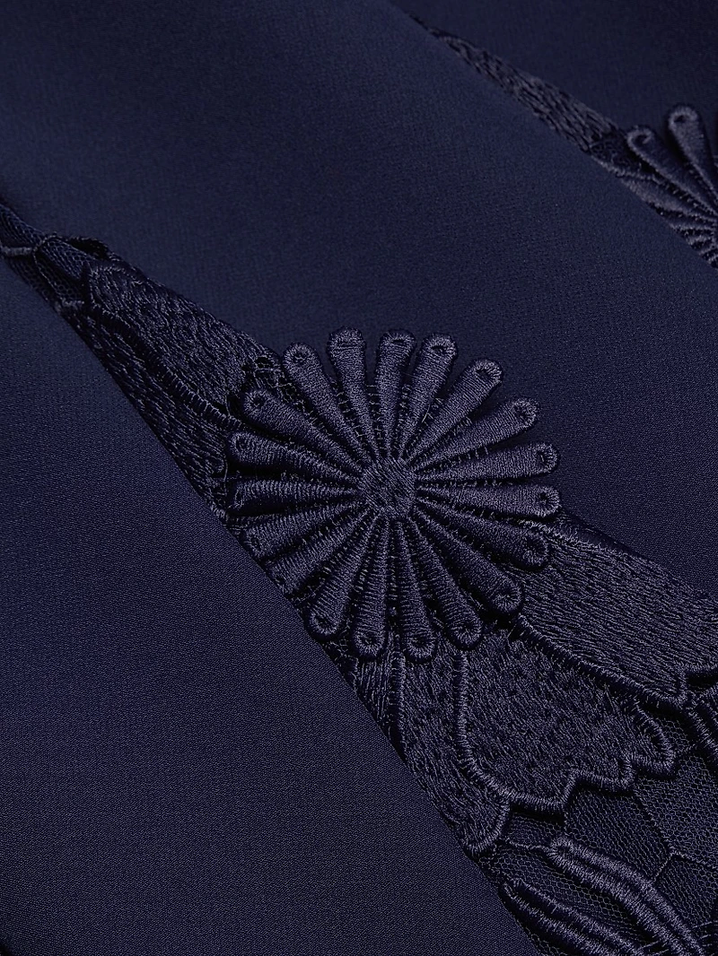 Joy Lace-Trimmed Fit & Flare Minidress