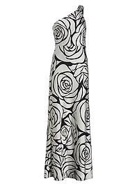 Isley Floral Chiffon One-Shoulder Maxi Dress