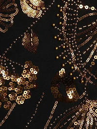 Isabele Floral Field Sequin-Embellished Sleeveless Minidress