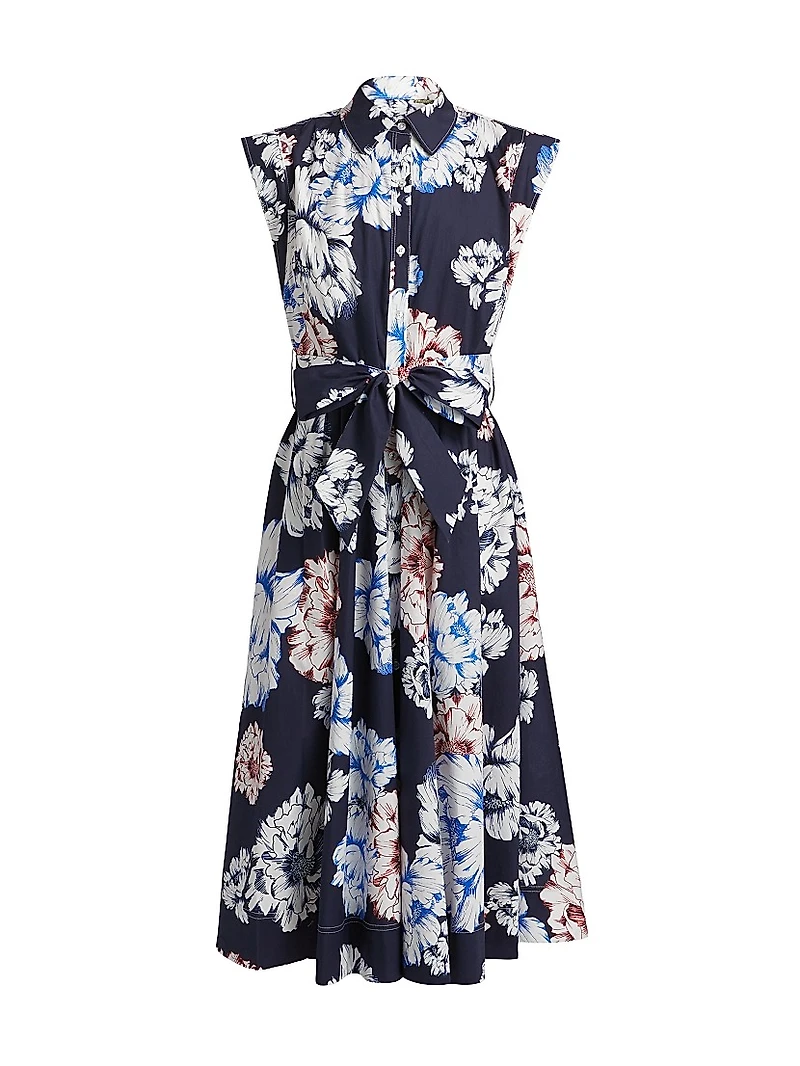 Jules Printed Poplin Midi-Dress
