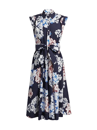 Jules Printed Poplin Midi-Dress