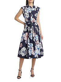 Jules Printed Poplin Midi-Dress