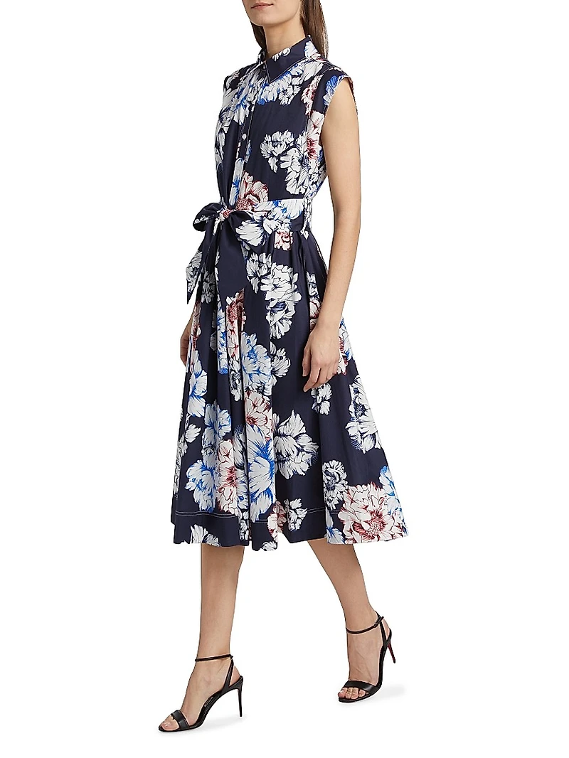 Jules Printed Poplin Midi-Dress