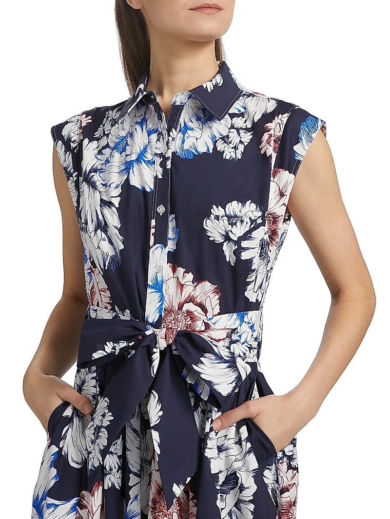 Jules Printed Poplin Midi-Dress
