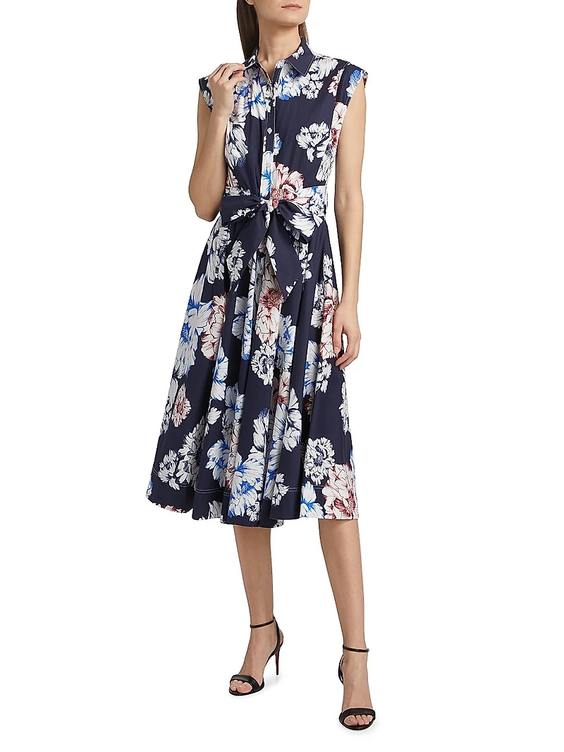 Jules Printed Poplin Midi-Dress
