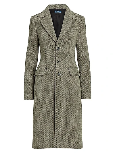 Herringbone Wool-Blend Single-Breasted Coat