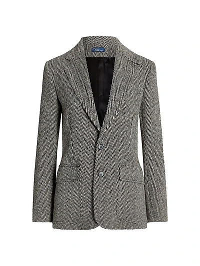 Linen-Blend Herringbone Single-Breasted Blazer