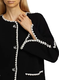 Whipstitch-Trim Cashmere Cardigan