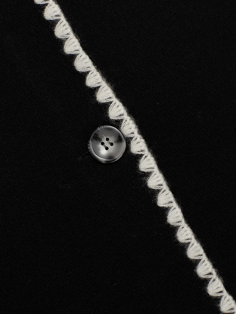 Whipstitch-Trim Cashmere Cardigan