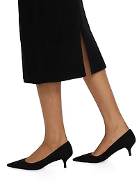Ribbed Cashmere Pencil Skirt