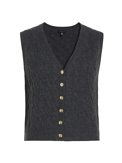 Cable-Knit Cashmere Vest