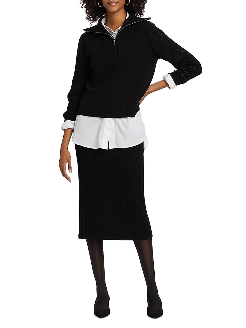 Quarter-Zip Cashmere Sweater