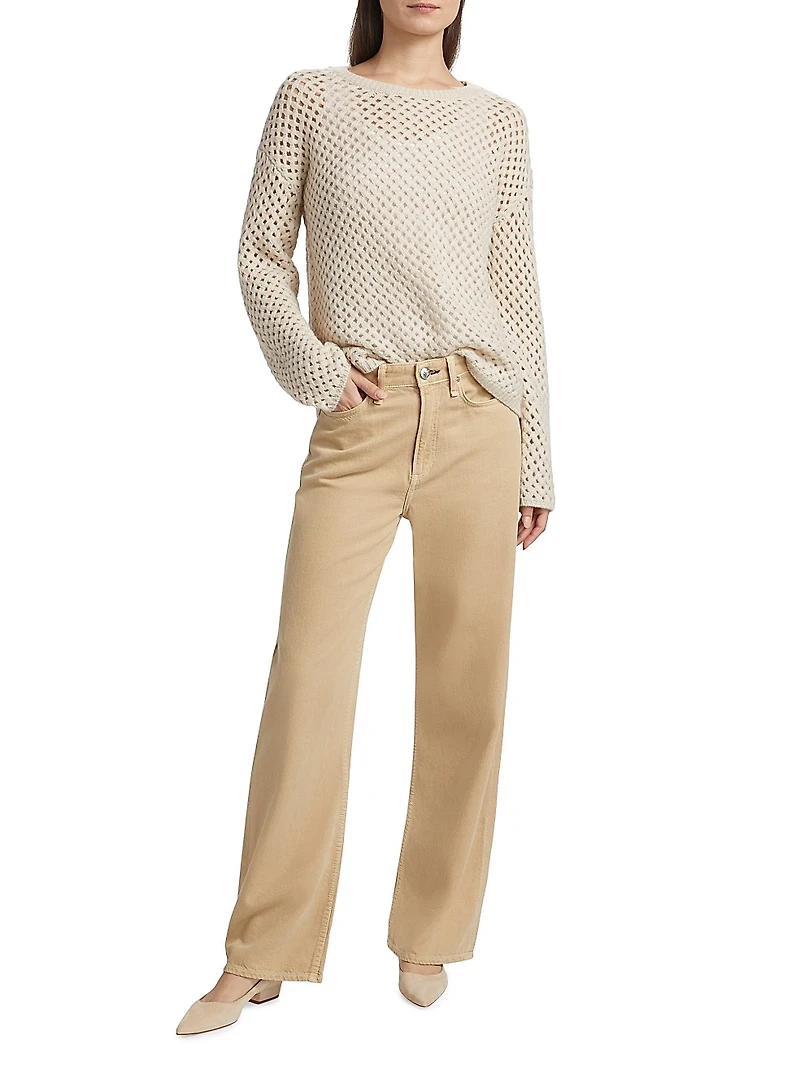 Open-Knit Cashmere Sweater